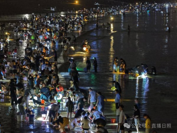 牛融网 太壮观！凌晨，日照再现万人赶海名场面！面条鱼：全是人！人：全是面条鱼！